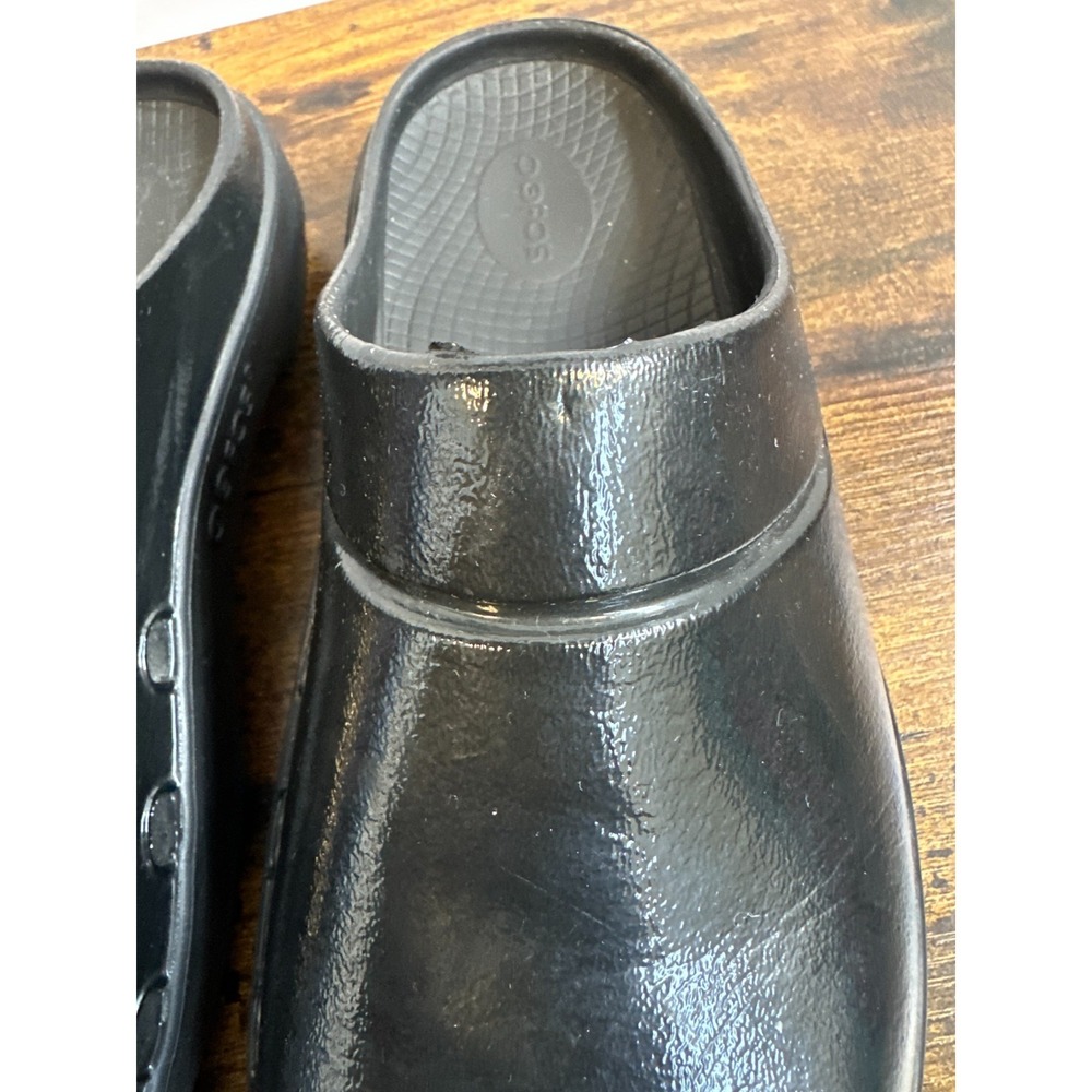 Oofos OOcloog Luxe Clog Womens Size 11 Mens 9 EU 42 Black Walking Recovery Shoes - Picture 7 of 13
